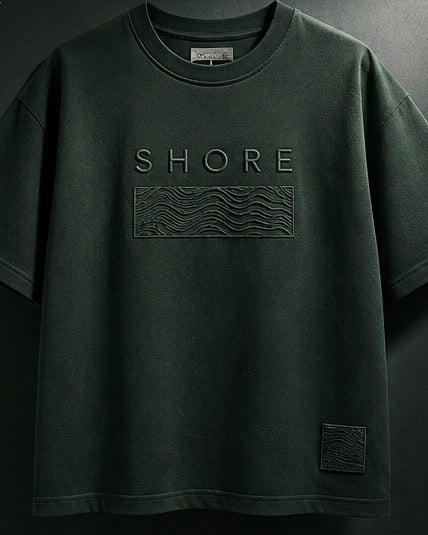 SHORE — Topographic Utility Tee | Forest Green